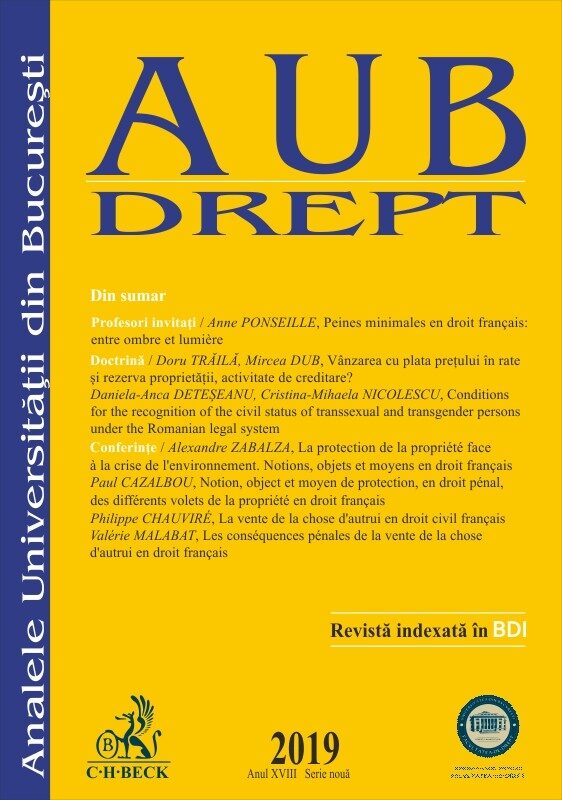 Analele Universității din București. Seria Drept, 2019